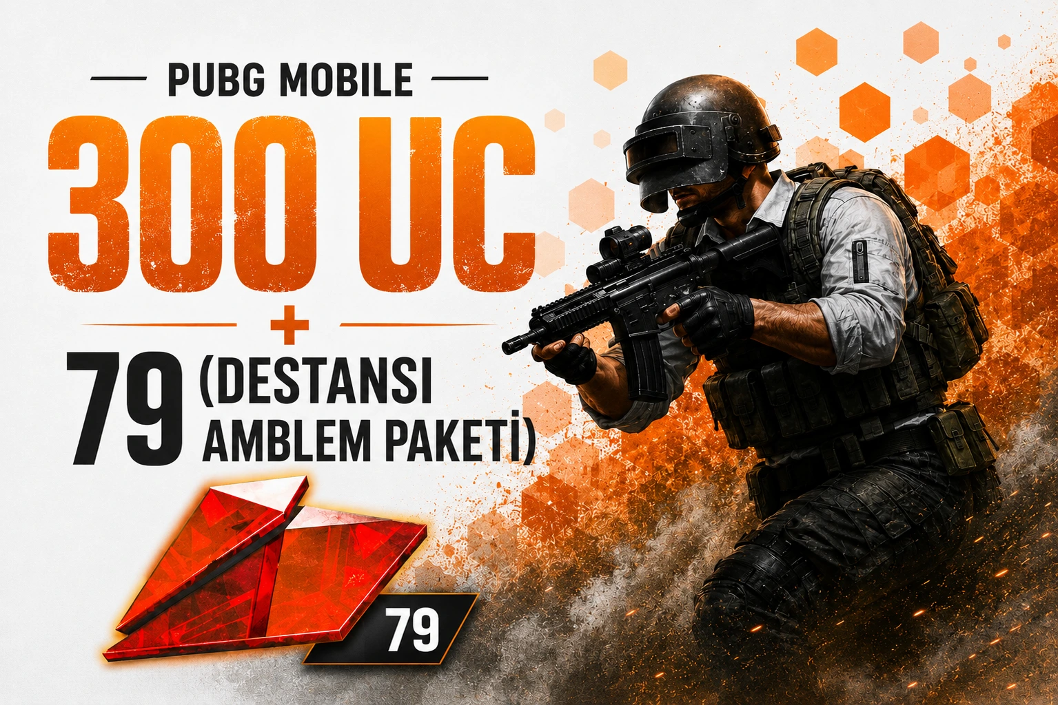 PUBG Mobile 300 UC + 79 Amblem (Destansı Amblem Paketi)