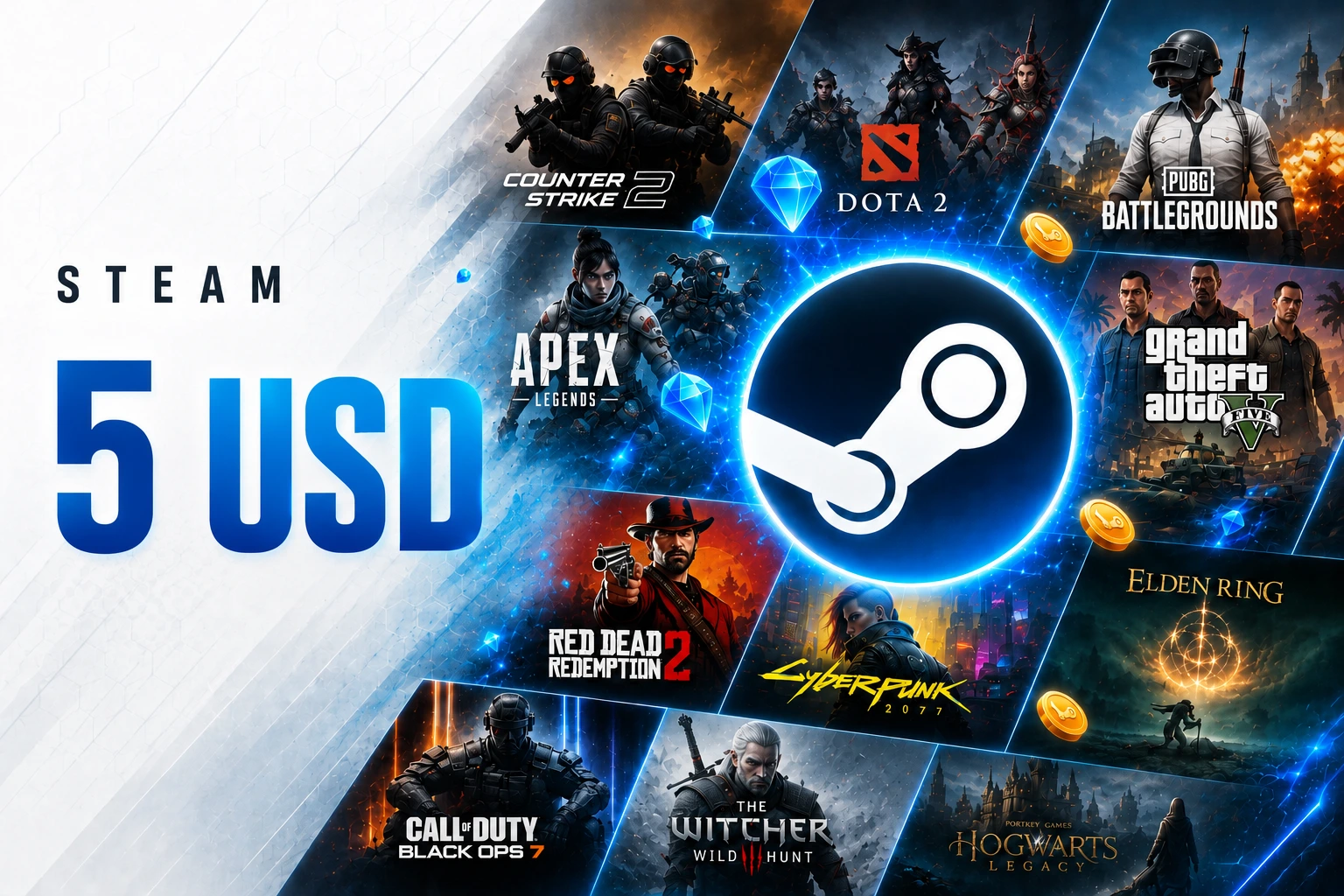 5 USD Steam GIFT CARD