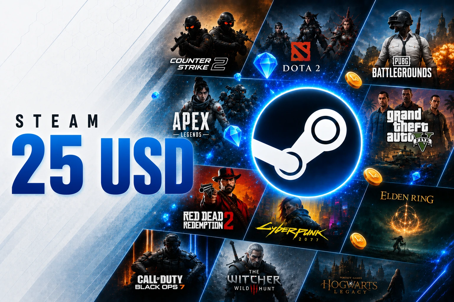 25 USD Steam GIFT CARD
