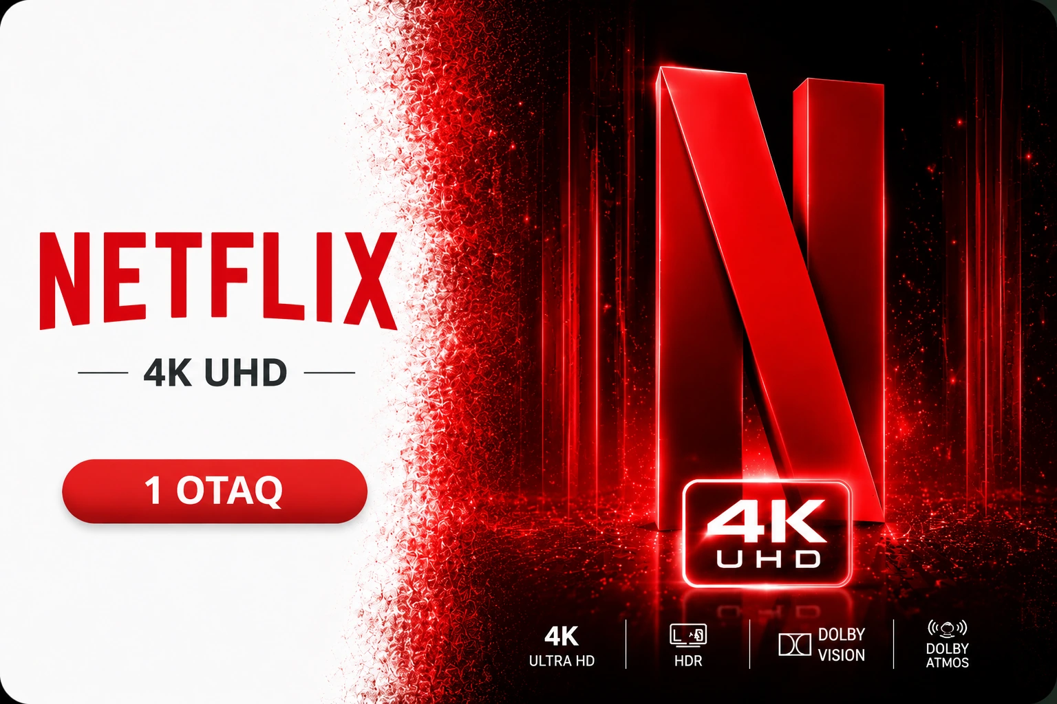 Netflix 4K UHD Premium 1 Aylıq (Şəxsi otaq)